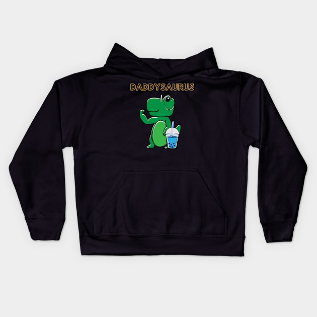 Daddysaurus Boba Kids Hoodie by Bubbly Tea